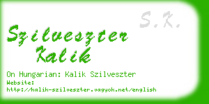 szilveszter kalik business card